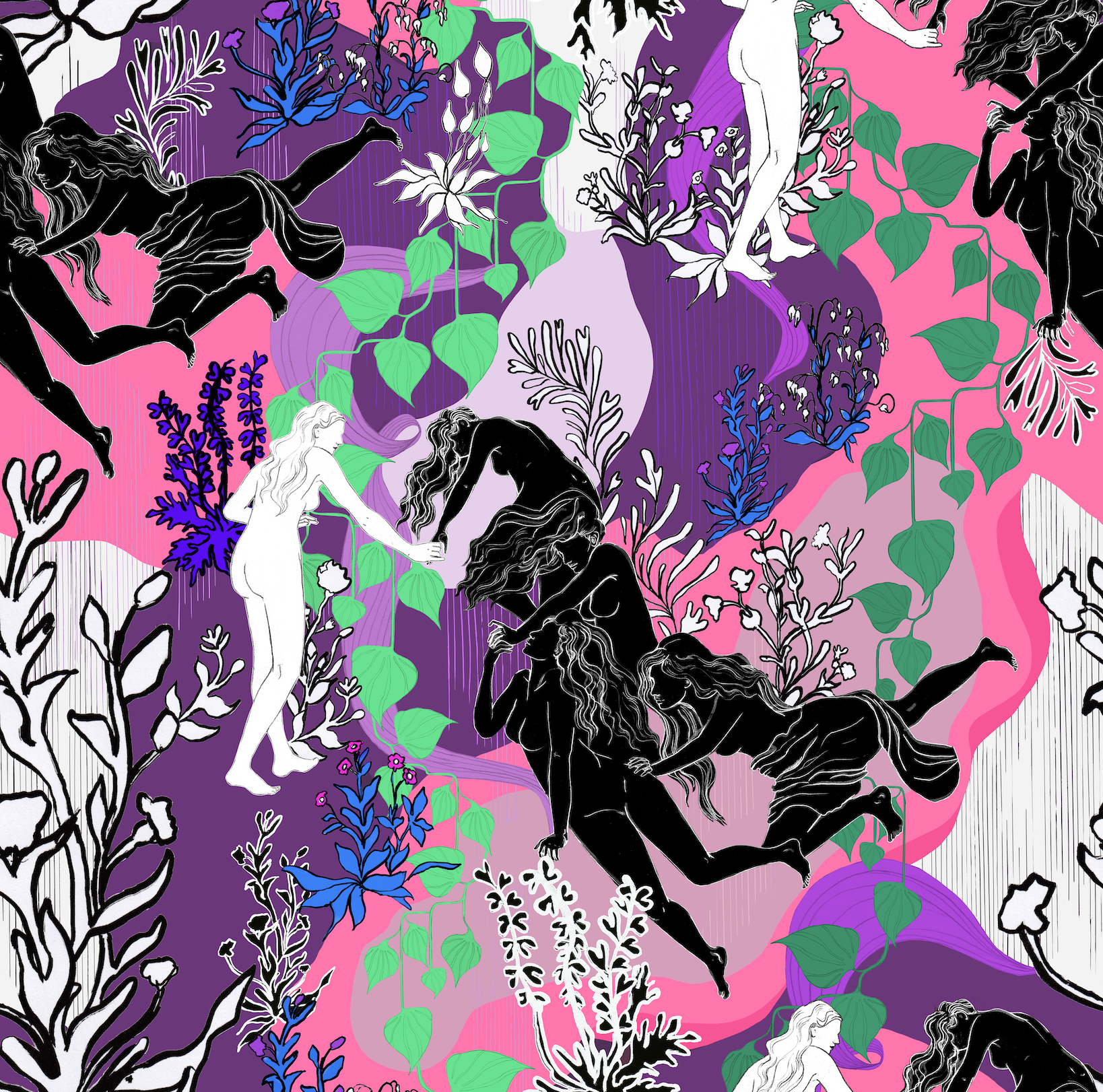 GODDESS pink print detail