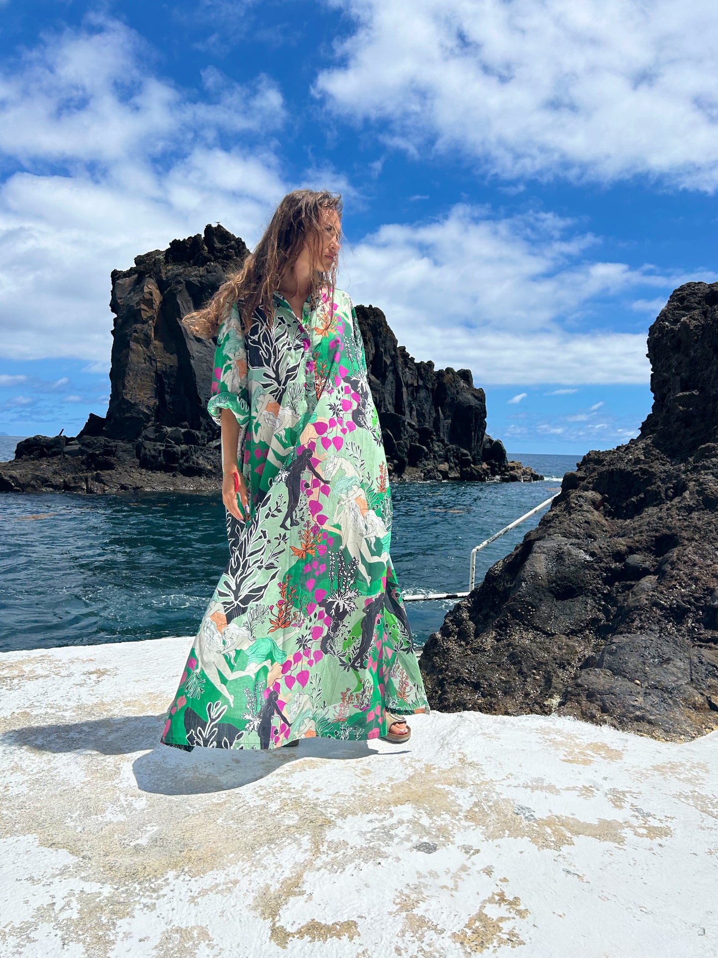 KAFTAN DRESS GODDESS GREEN