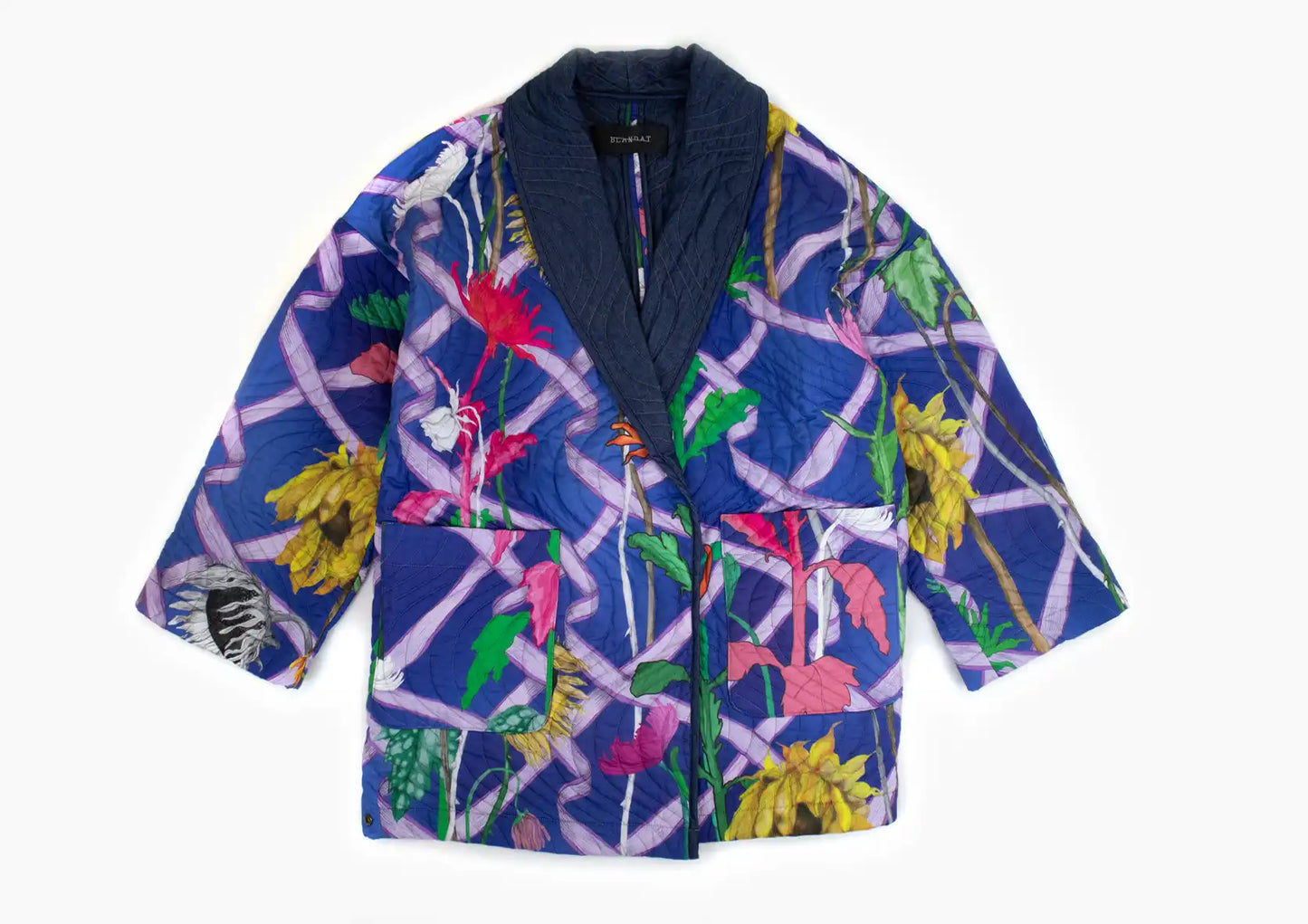 Quilted Kimono WILTED blue