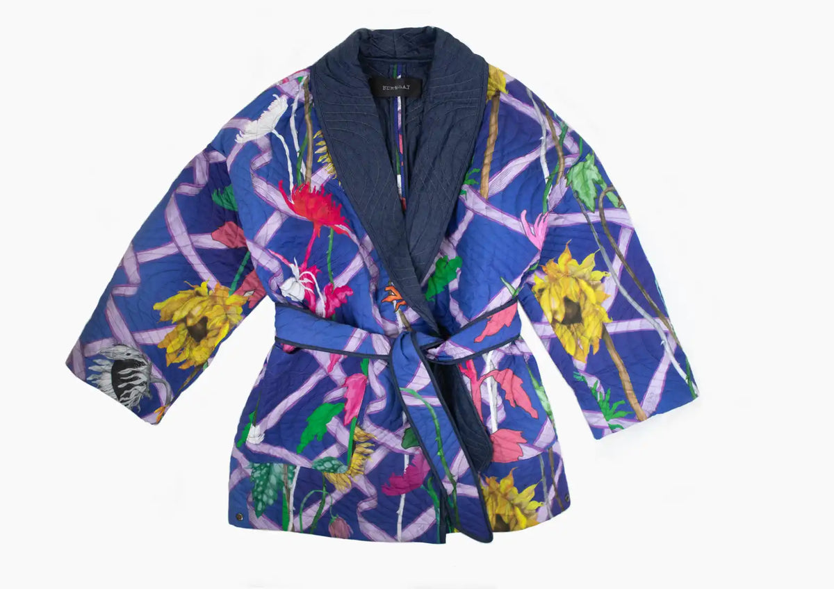Quilted Kimono WILTED blue