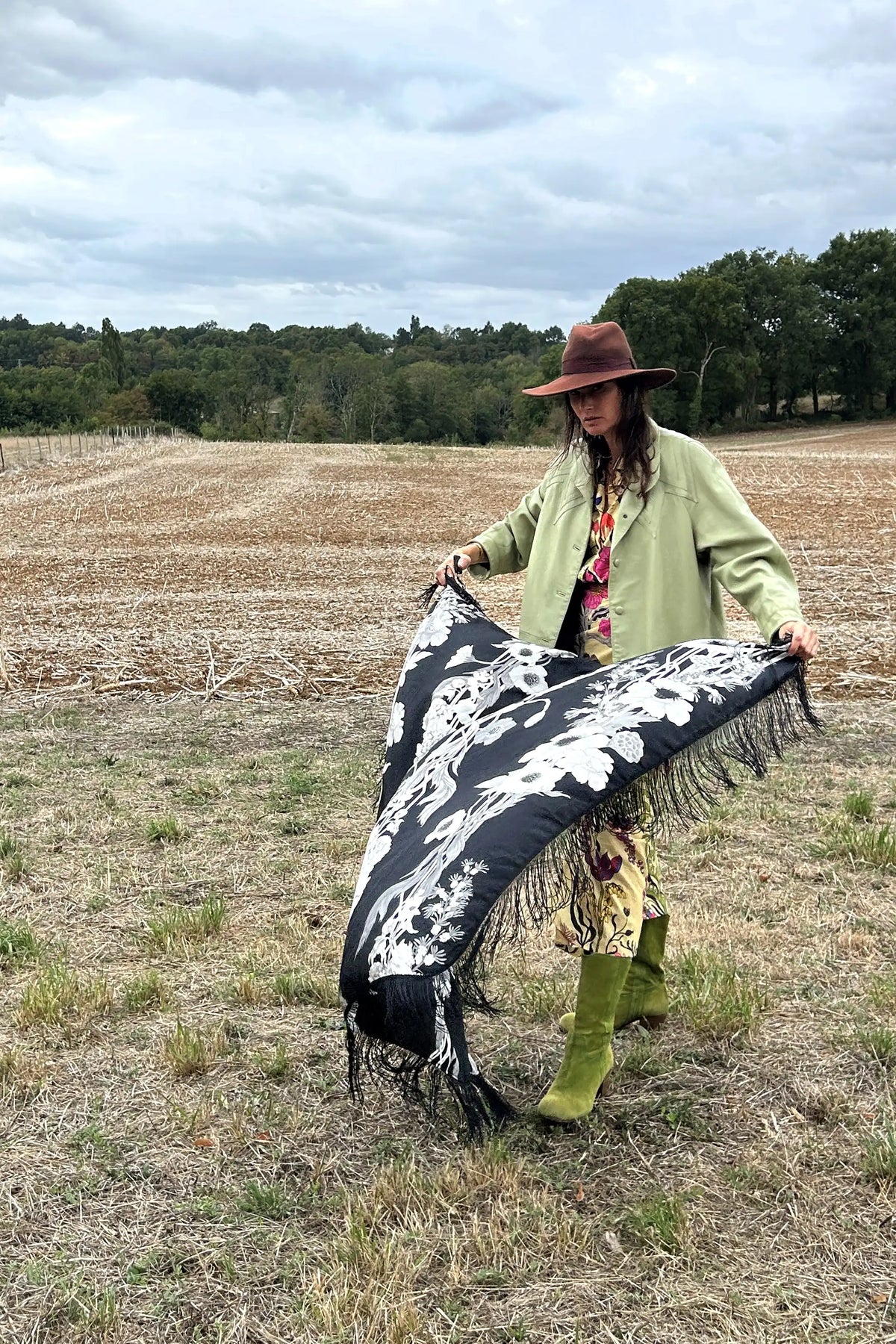 Scarf WILLINK tassel silk